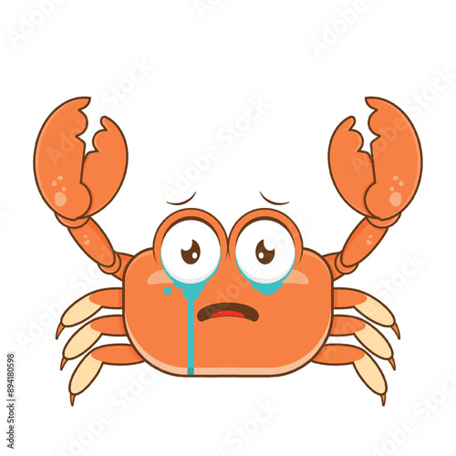 crab scared face cartoon cute
