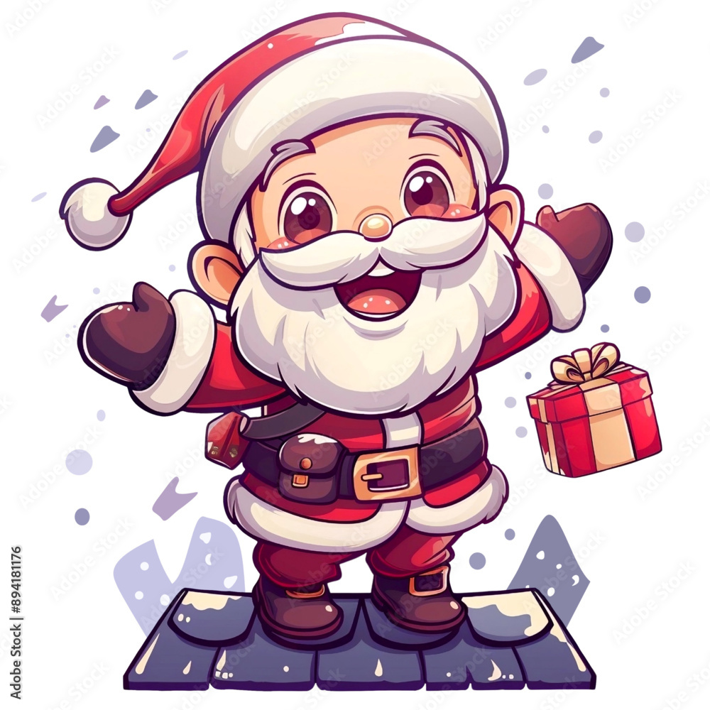 Santa Claus is on the rooftop delivering Christmas gifts,generated Ai Santa Claus is on the rooftop delivering Christmas gifts,generated Ai