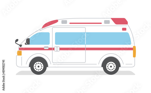 シンプルで分かりやすい救急車のイラスト素材