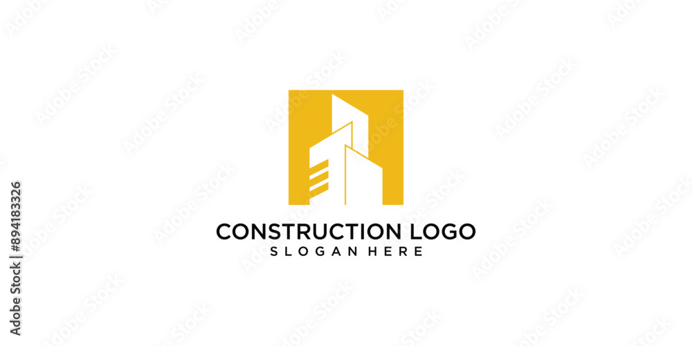 Simple construction logo design with modern style premium vector Simple construction logo design with modern style premium vector