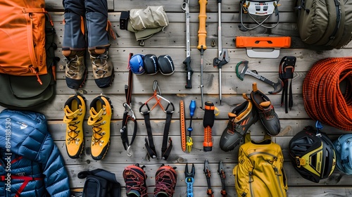 Equipment necessary for mountaineering and hiking. 