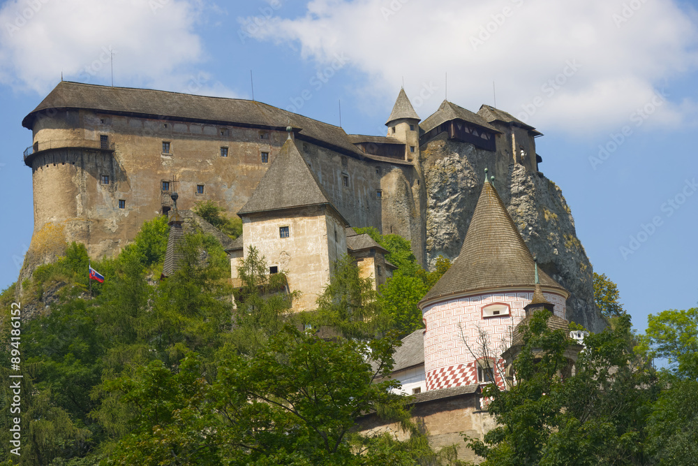 Orava castle - Oravsky Hrad in Oravsky Podzamok in Slovakia. Medieval stronghold on extremely high and steep cliff by the Orava river. Orava castle - Oravsky Hrad in Oravsky Podzamok in Slovakia. Medieval stronghold on extremely high and steep cliff by the Orava river.