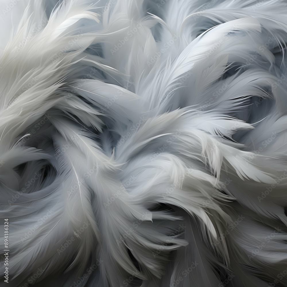 Soft White Feathers Texture Background