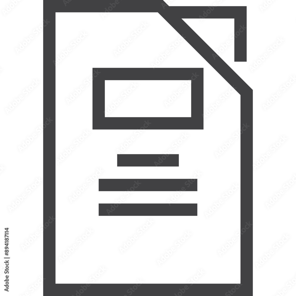 Simple vector paper folder outline icon on white background Simple vector paper folder outline icon on white background