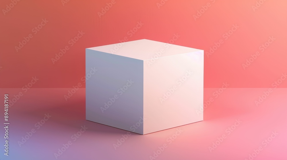 White box mockup with a seamless gradient background