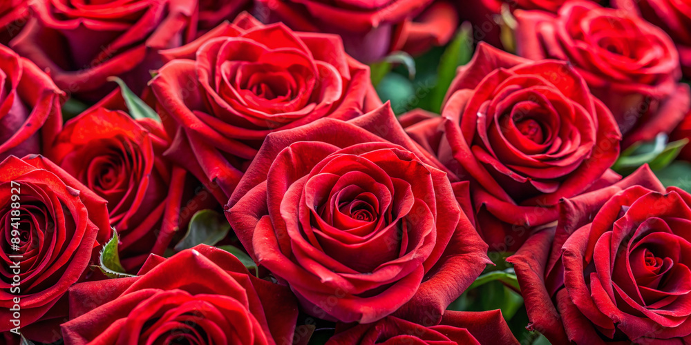 Vibrant Red Roses Closeup Vibrant Red Roses Closeup