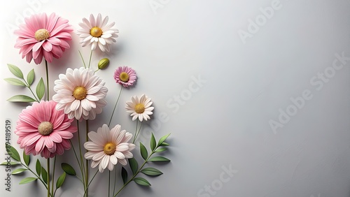 Fototapeta Naklejka Na Ścianę i Meble -  Modern simple beautiful flowers wallpaper with a minimalist design , flowers, wallpaper,modern, simple, beautiful, design