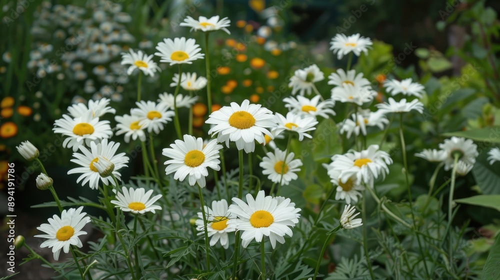 Chamomiles in a Summer Garden Floral Theme for Gardening Chamomiles in a Summer Garden Floral Theme for Gardening