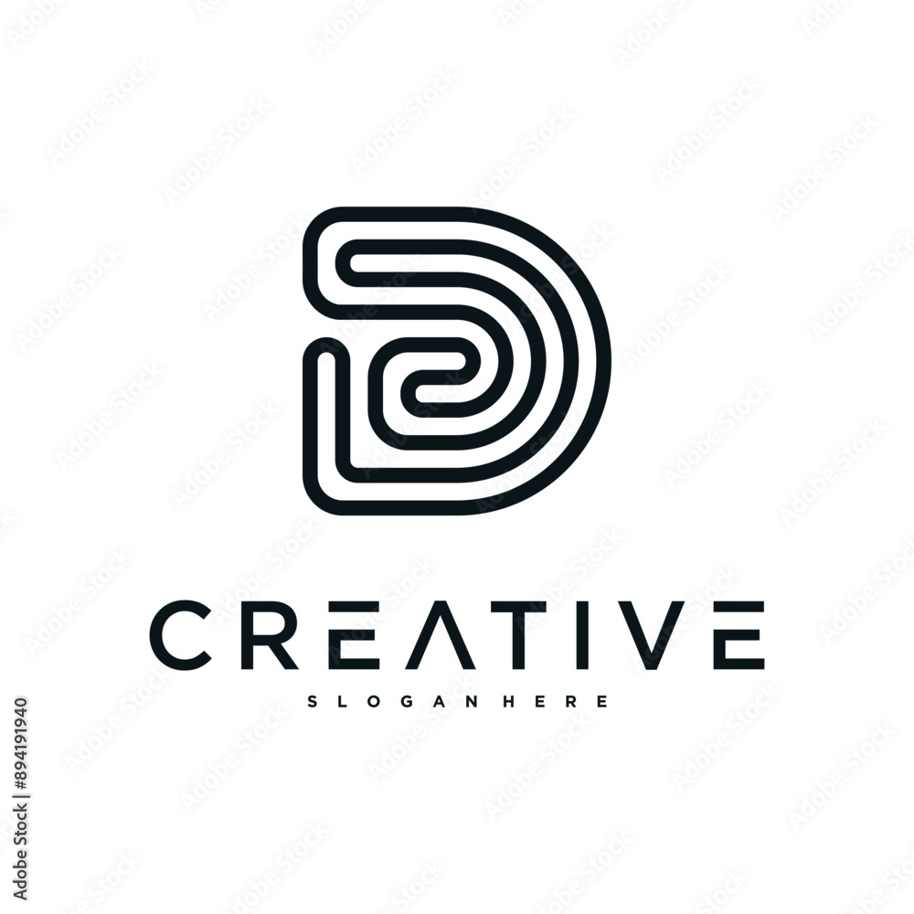 Creative abstract initial letter D logo design. Preamium Vector Creative abstract initial letter D logo design. Preamium Vector
