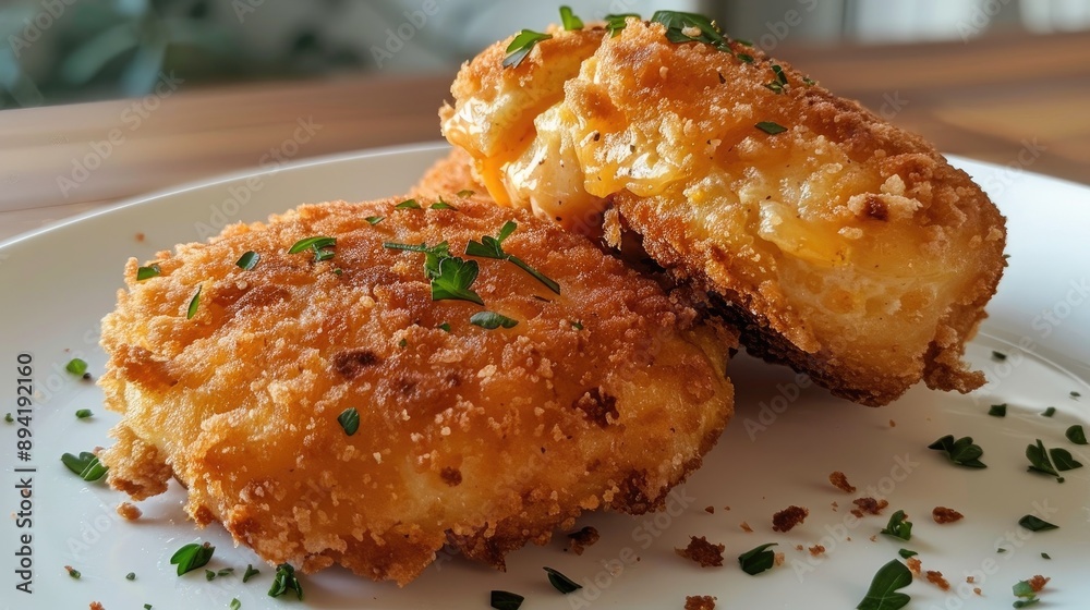 Cheesy and Mayo filled Fried Patty with Breadcrumbs Cheesy and Mayo filled Fried Patty with Breadcrumbs