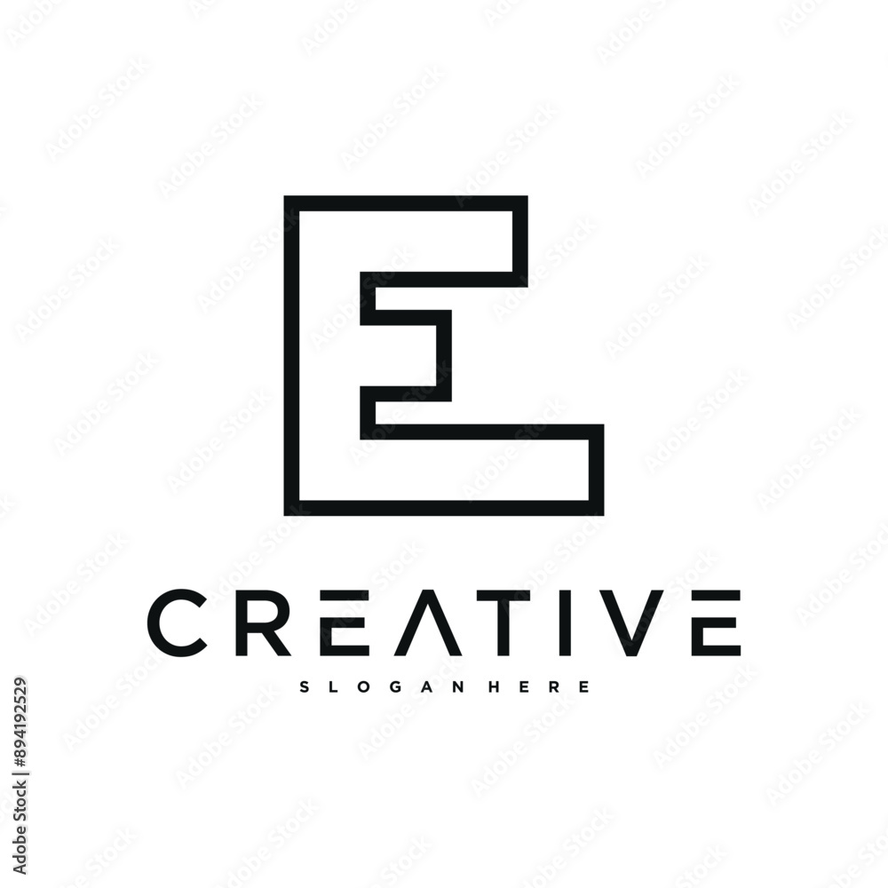 Creative abstract initial letter E logo design. Preamium Vector Creative abstract initial letter E logo design. Preamium Vector