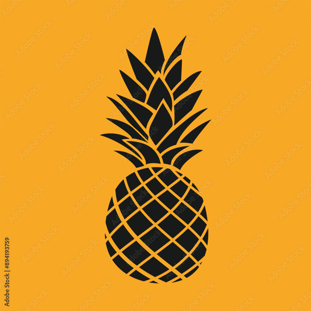 Fototapeta premium Tropical fruit pineapple logo design