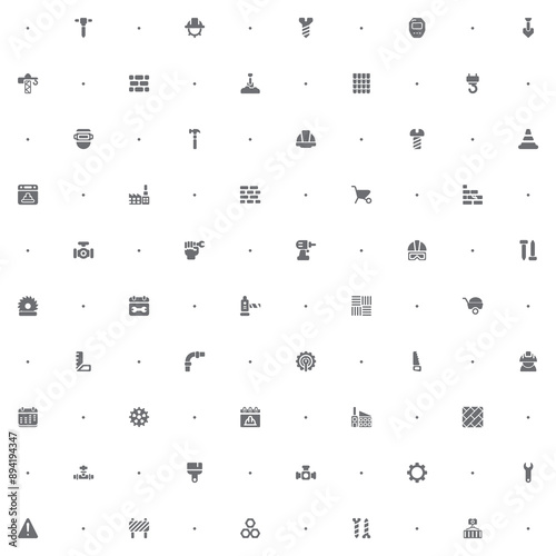 Seamless pattern Labor Day and industry icon on white background. Included the icons as engineer, architect, service, job, worker, factory, builder, labour, employee, helmet And Other Elements