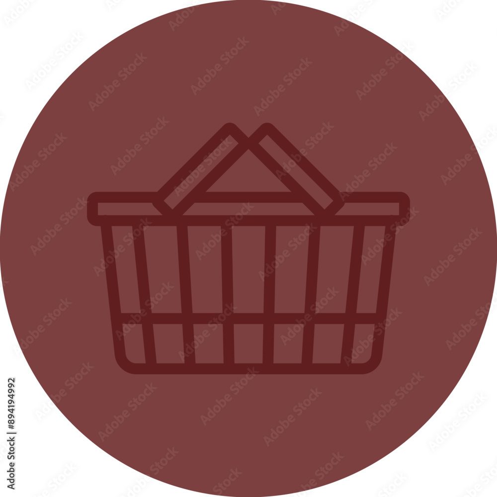 Shopping Basket Vector Line Maroon Circle Maroon Shopping Basket Vector Line Maroon Circle Maroon
