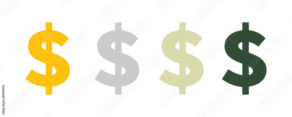 Dollar currency icon set Dollar currency icon set