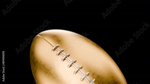 Gold American Football Ball Rotation Transparent