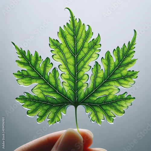 98 18. Unique green leaf with a whimsical and charming appearanc photo