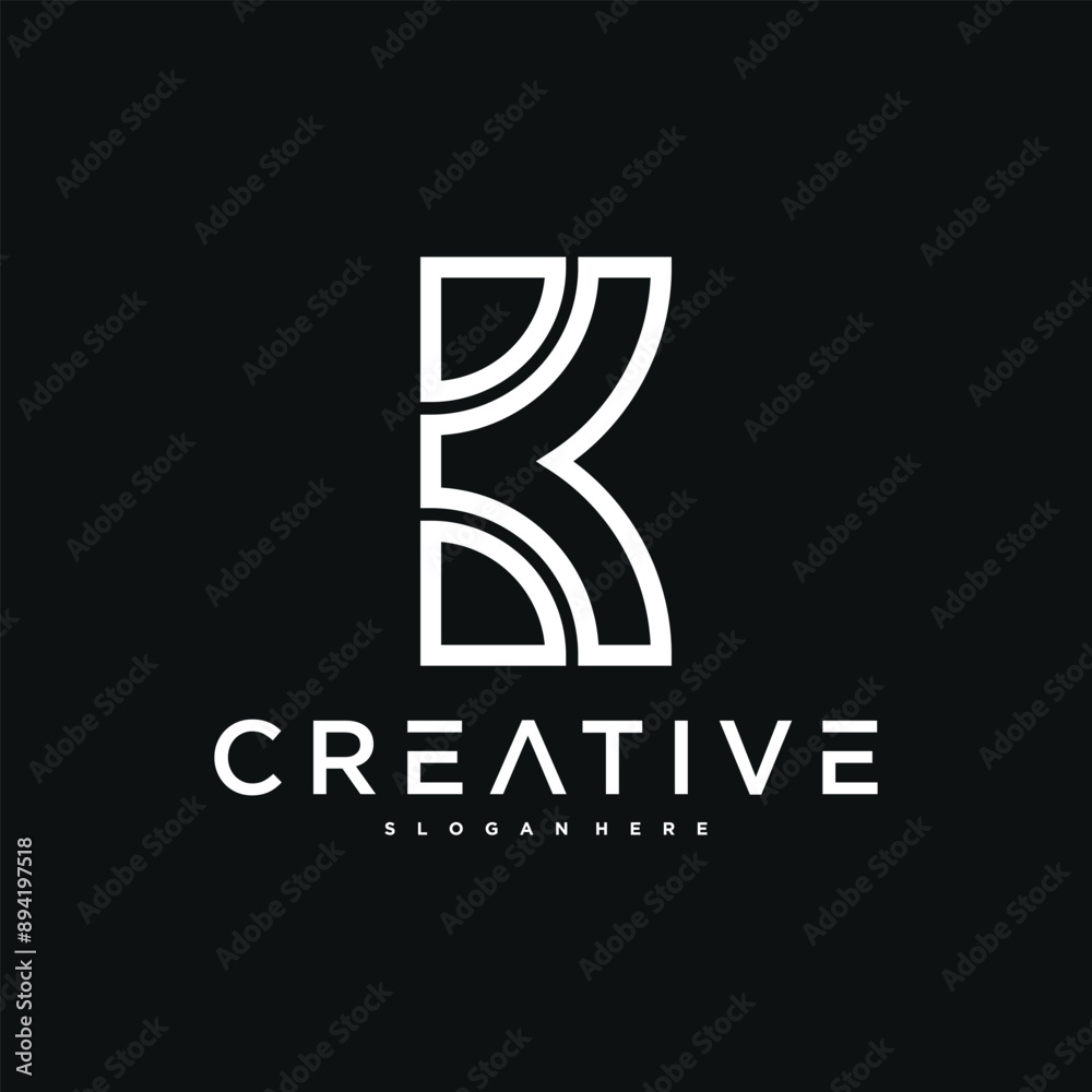 Fototapeta premium Creative abstract initial letter K logo design. Preamium Vector