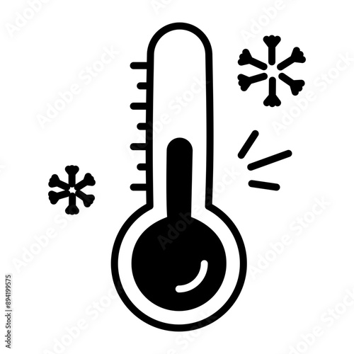 A doodle style icon of freezing temperature 
