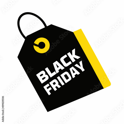 Vector illustration of Black Friday shopping frenzy with bold fonts and eye-catching designs perfect for promoting sales events