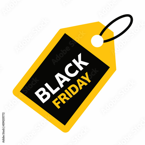 Vector illustration of Black Friday shopping frenzy with bold fonts and eye-catching designs perfect for promoting sales events