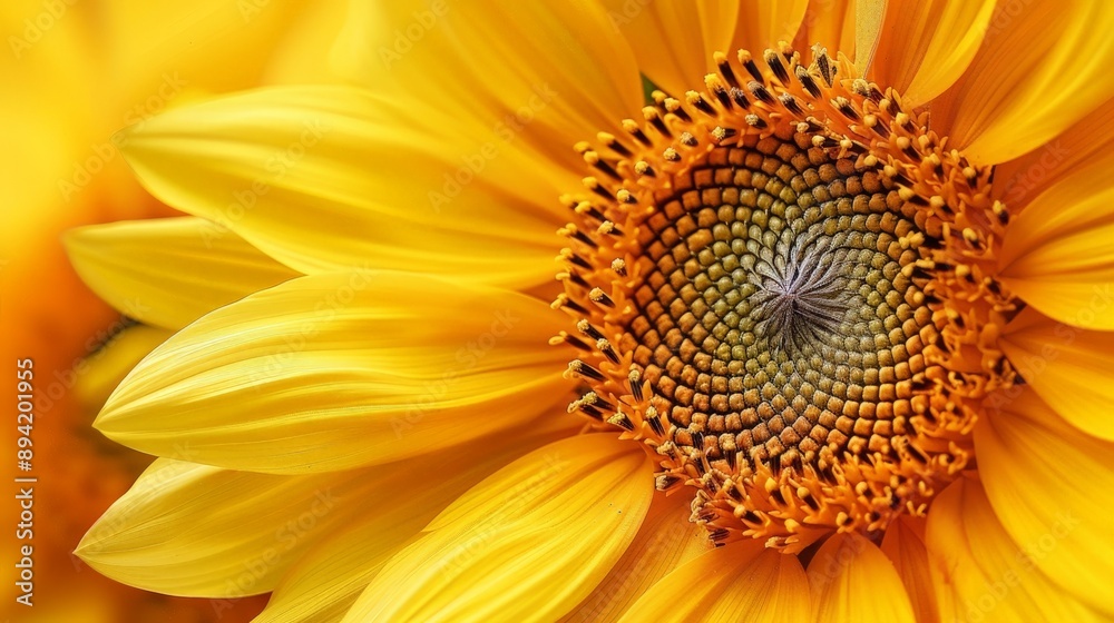Close-up of a yellow sunflower with a detailed center Close-up of a yellow sunflower with a detailed center