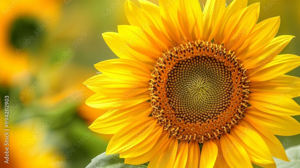 Close-up of a yellow sunflower with a detailed center