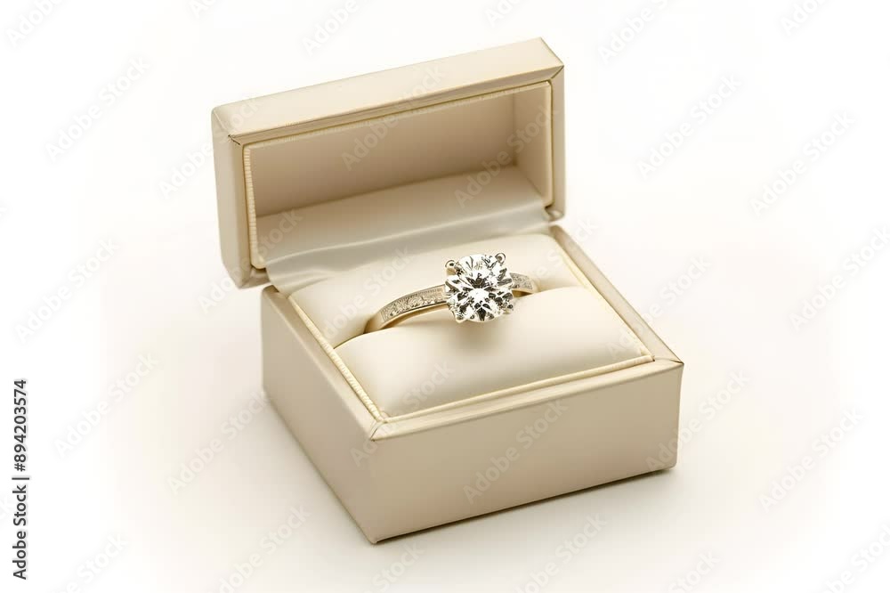 An antique wedding ring in a beautiful jewelry box. Jewelry with a white background. Rotating jewelry box, closeup, studio shot. An antique wedding ring in a beautiful jewelry box. Jewelry with a white background. Rotating jewelry box, closeup, studio shot.