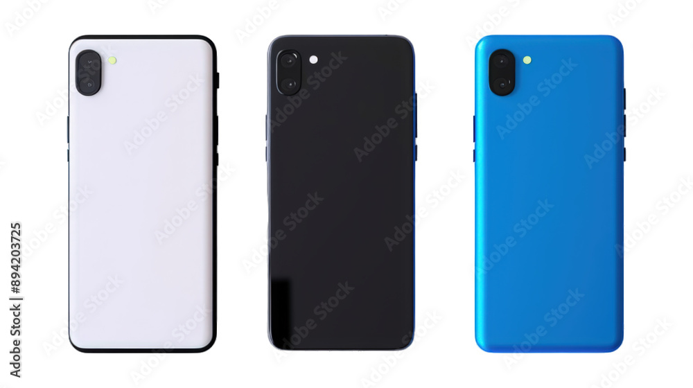 Collection Of Assorted Smartphones Black White And Blue For Tech Ads And Promotions isolated on transparent background. Generative ai Collection Of Assorted Smartphones Black White And Blue For Tech Ads And Promotions isolated on transparent background. Generative ai
