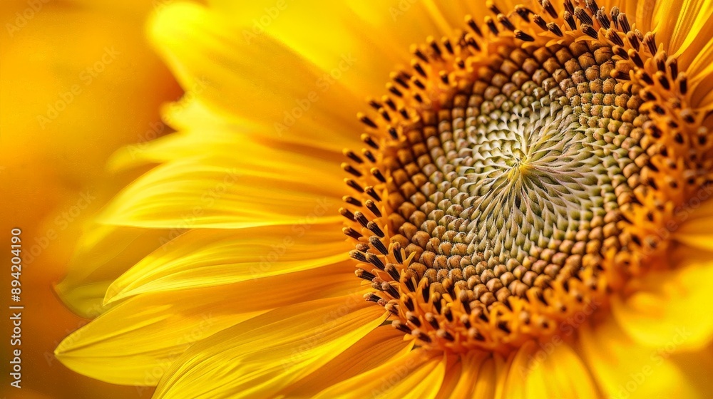 Close-up of a yellow sunflower with detailed patterns