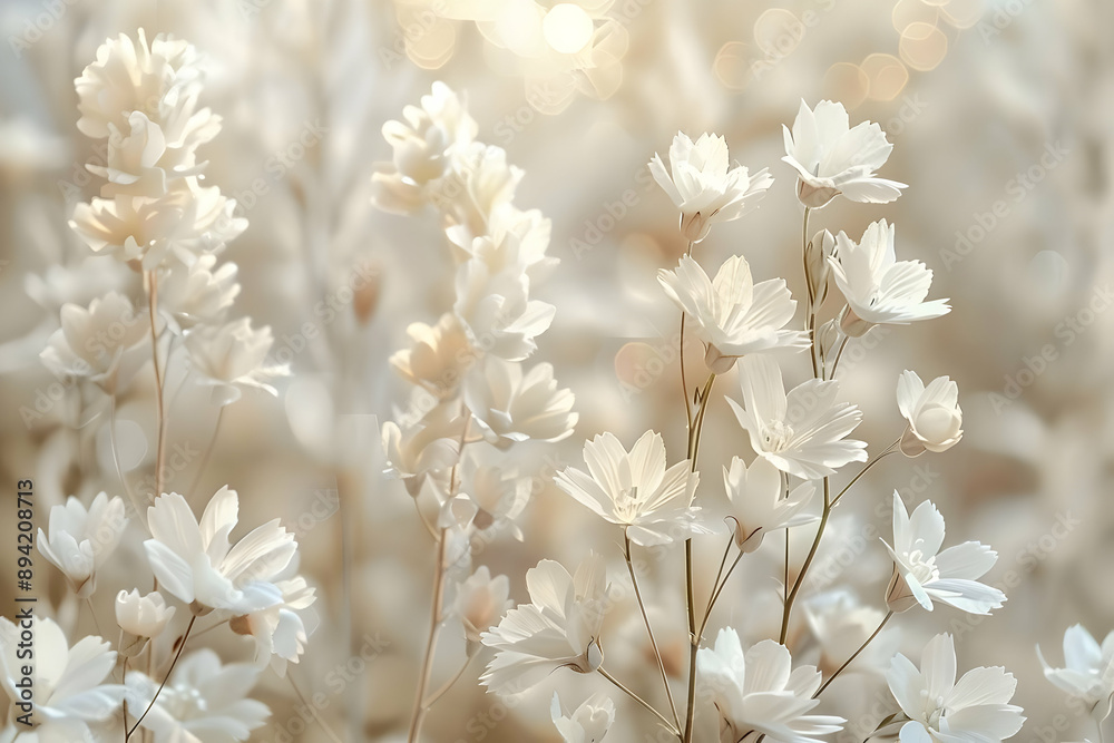 Delicate White Flowers in Soft Light