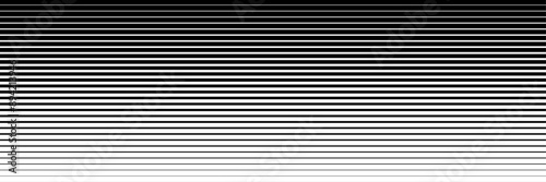 Geometric pattern of black lines on a white background. Half tone gradient line pattern. Monochrome faded halftone black horizontal lines. Striped gradient wallpaper drawn in ink. Vector illustration.