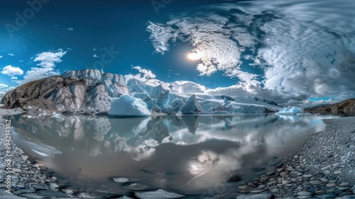 Frozen Tundra Wonderland: Iceberg View from a Worm's Eye Perspective