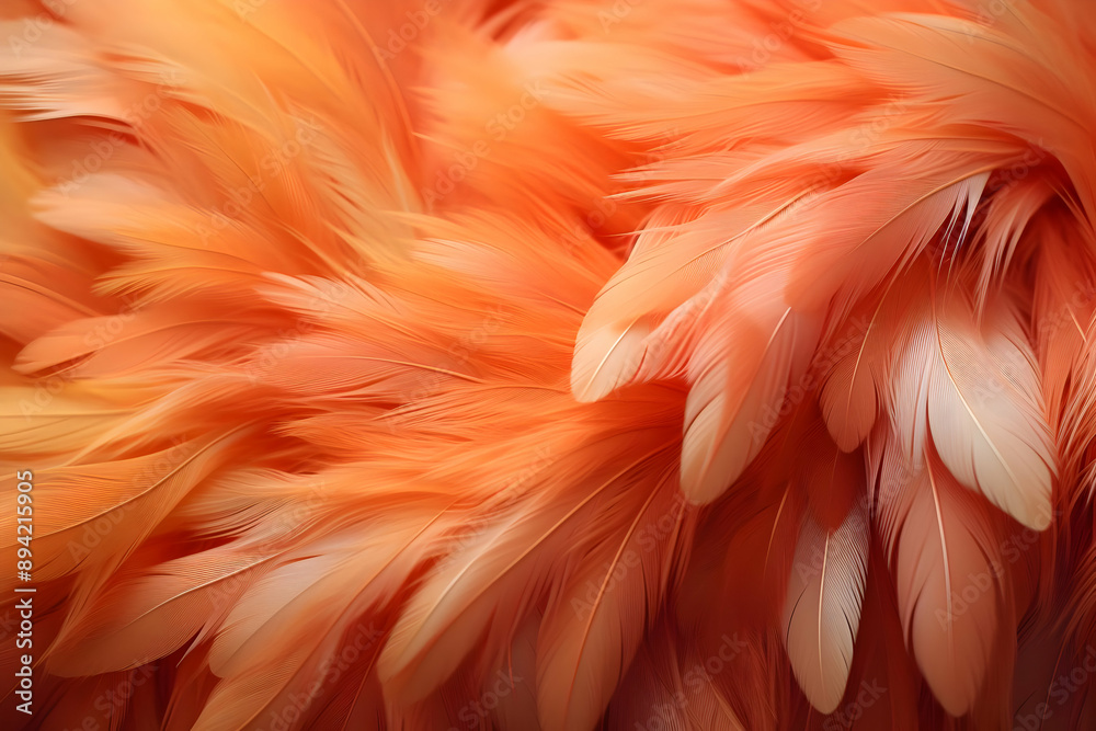 Obraz premium Soft Peach Bird Feathers Close-Up