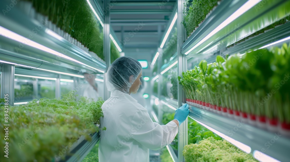 Modern Vertical Farming Inside a Sleek Greenhouse, HighTech Agriculture, Hydroponics, and Urban Farming Modern Vertical Farming Inside a Sleek Greenhouse, HighTech Agriculture, Hydroponics, and Urban Farming