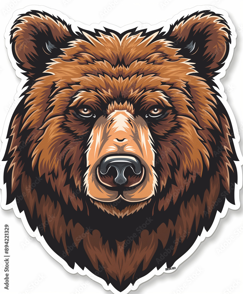 Obraz premium Grizzly Bear Cartoon Sticker Collection