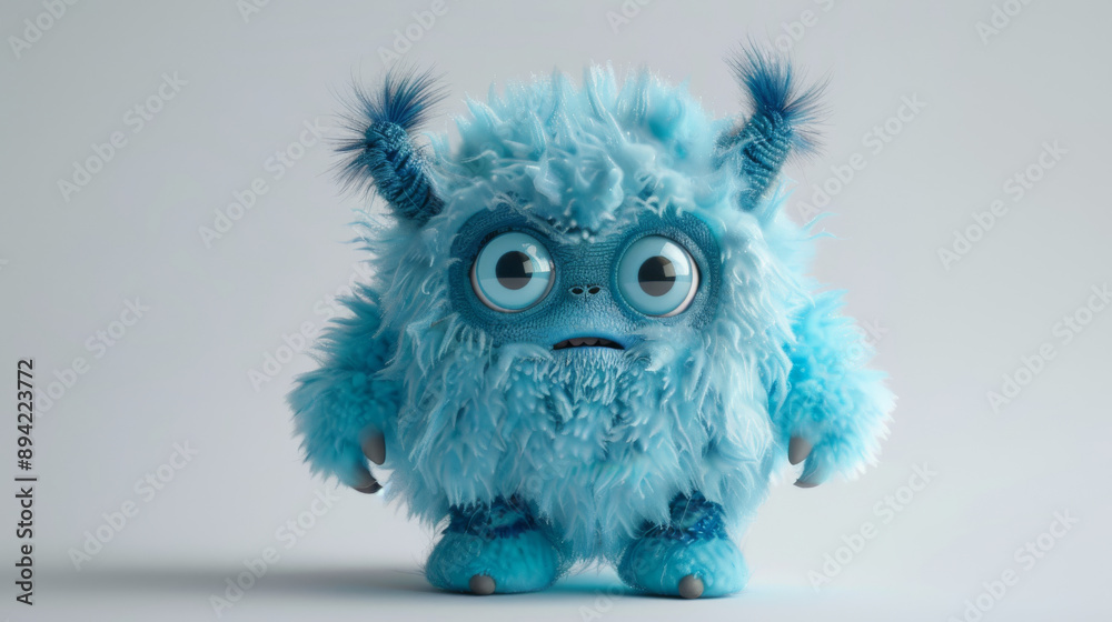Adorable blue monster toy from a movie, captured against a white backdrop. This mini toy is perfect for playtime with kids. Adorable blue monster toy from a movie, captured against a white backdrop. This mini toy is perfect for playtime with kids.