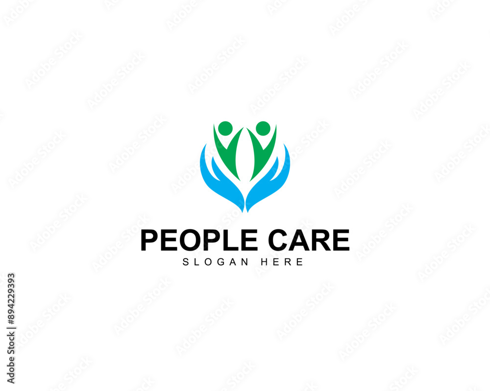 Fototapeta premium People Care Logo Template. Health Care and Medical Logo Design