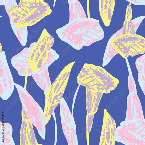 Pastel Abstract Floral Seamless Pattern Design