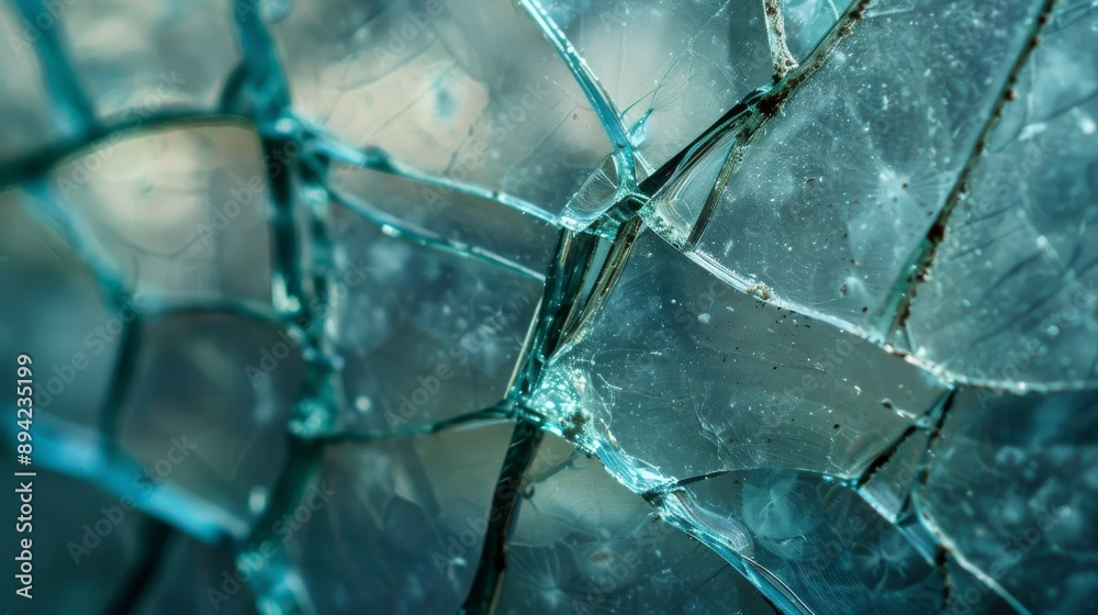 Macro Shot of Glass Surface with Single Deep Crack, Suitable for Design, Print, Poster Macro Shot of Glass Surface with Single Deep Crack, Suitable for Design, Print, Poster