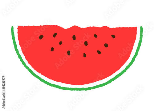 シンプルかわいいカットしたスイカ_Simple and cute cut watermelon