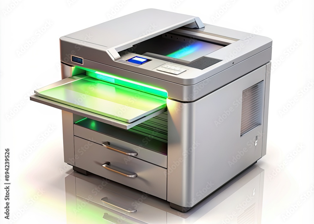 A colorful 3D illustration of a modern office photocopier icon with a sleek design, glowing buttons, and a paper tray, set against a clean white background. A colorful 3D illustration of a modern office photocopier icon with a sleek design, glowing buttons, and a paper tray, set against a clean white background.