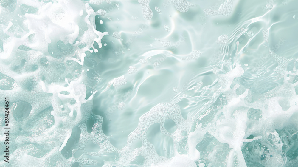 A body of water with foam and bubbles, creating a sense of movement and energy