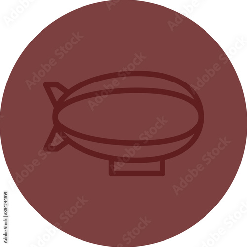 Zeppelin Vector Line Maroon Circle Maroon