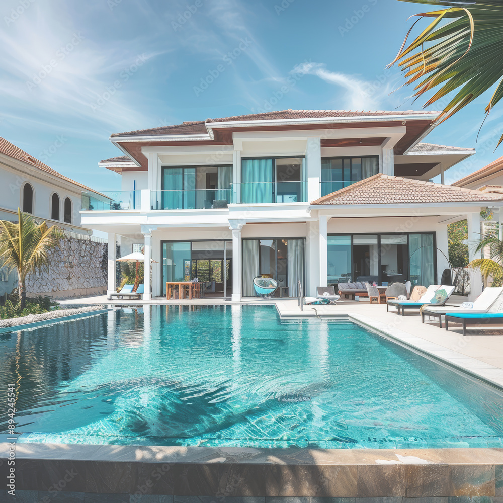 Beautiful beach house with a pool for a luxurious vacation. Beautiful beach house with a pool for a luxurious vacation.