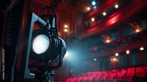 moving headlight in an auditorium or theater photo