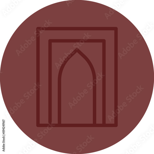 mahrab Vector Line Maroon Circle Maroon