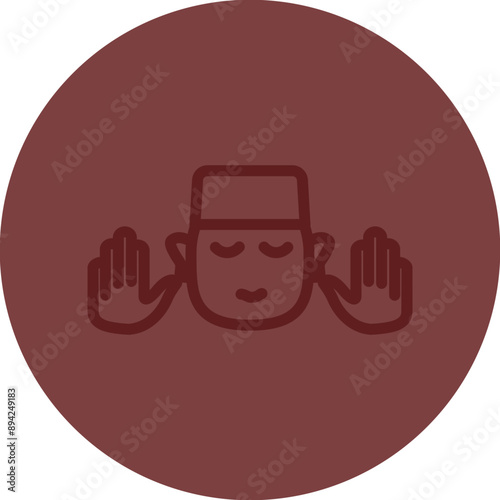 prayer Vector Line Maroon Circle Maroon