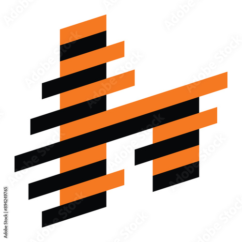 h stripes logo icon template 1