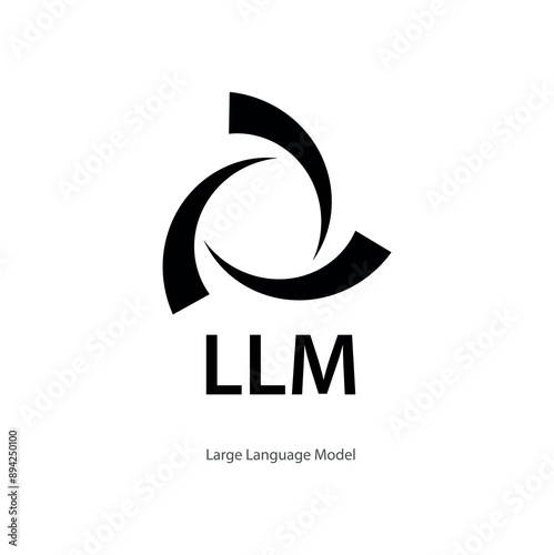 Large language model icon on white background	